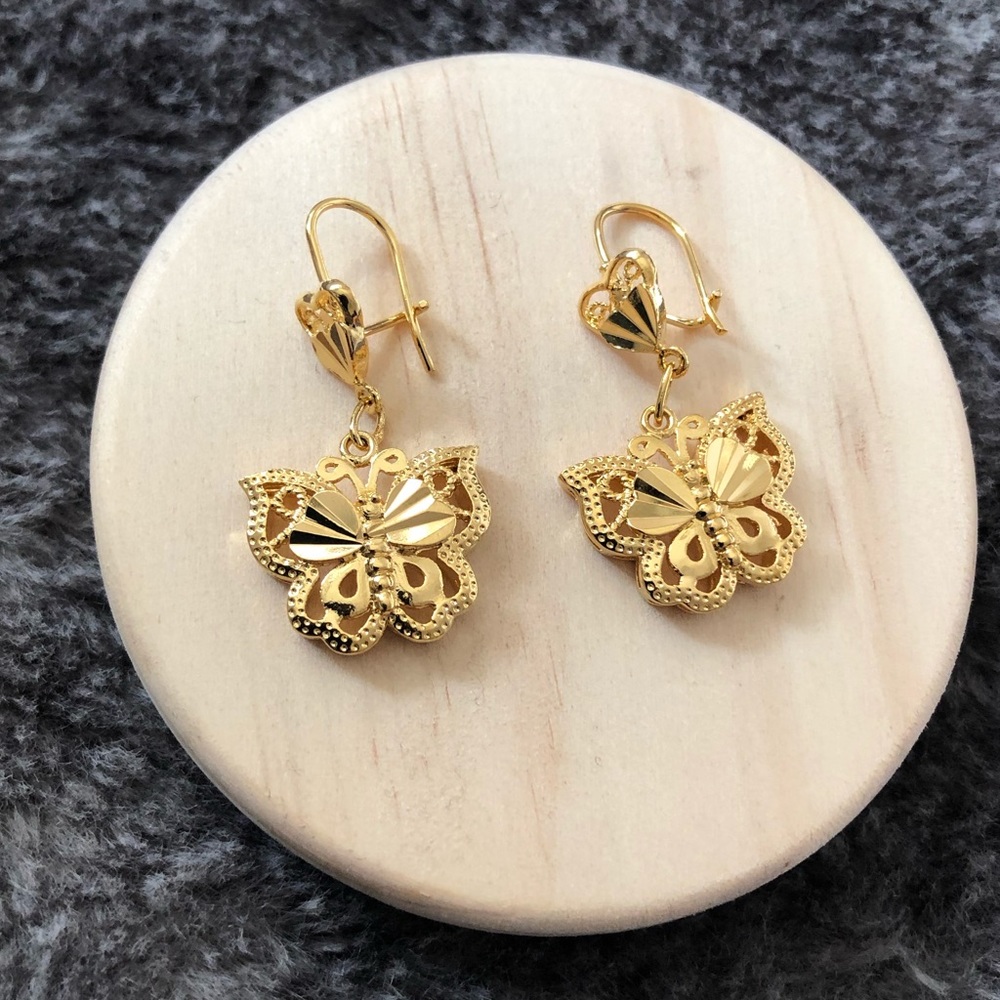 Yellow Gold Filled Butterfly Earrings
